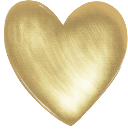 Cute Gold Glitter Heart Shape Ornament Doodle Handdrawn